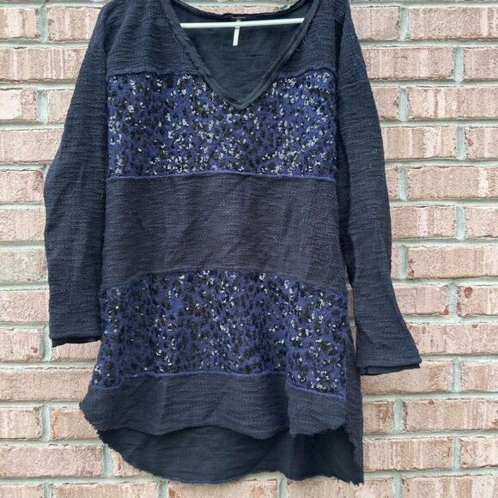 Free People V Neck Sequin Sweater